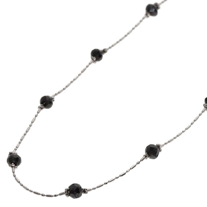 5.25ct Black　Diamond Necklace K18 White Gold 3.7g　Ladies
