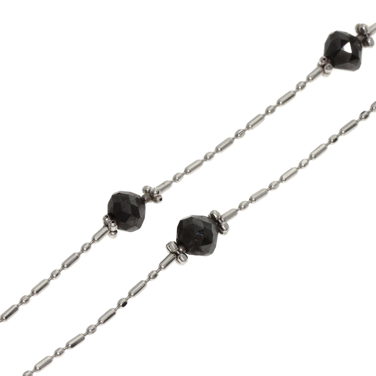 5.25ct Black　Diamond Necklace K18 White Gold 3.7g　Ladies