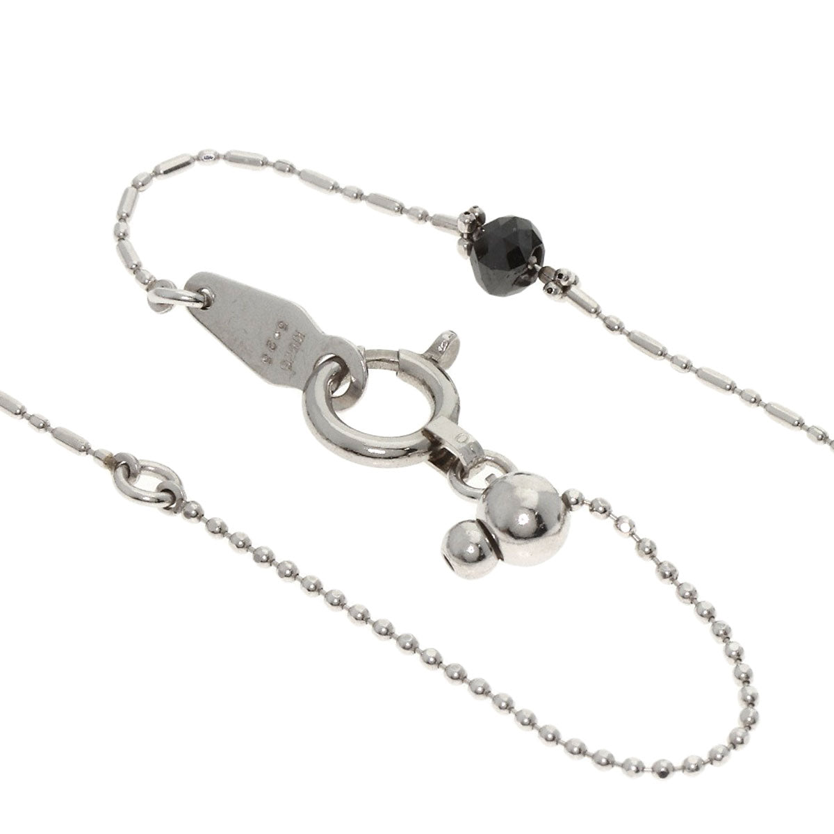 5.25ct Black　Diamond Necklace K18 White Gold 3.7g　Ladies