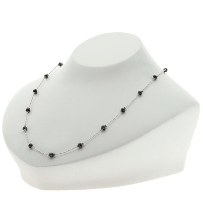 5.25ct Black　Diamond Necklace K18 White Gold 3.7g　Ladies
