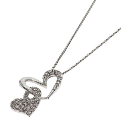 0.4ct Diamond Necklace K18 White Gold 5.9g　Ladies