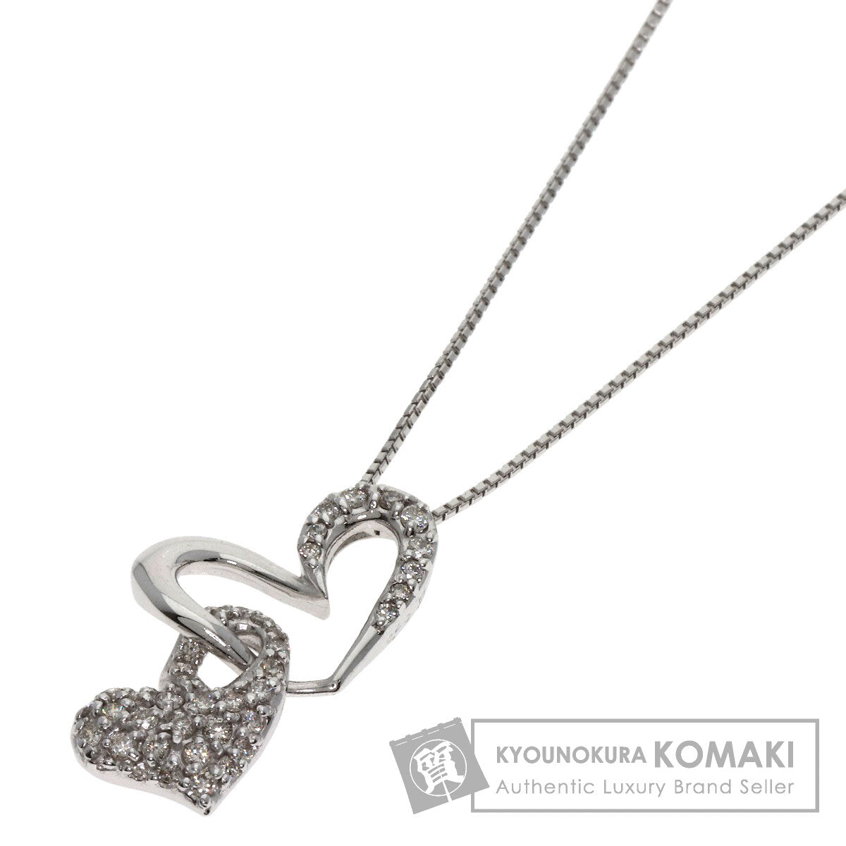 0.4ct Diamond Necklace K18 White Gold 5.9g　Ladies