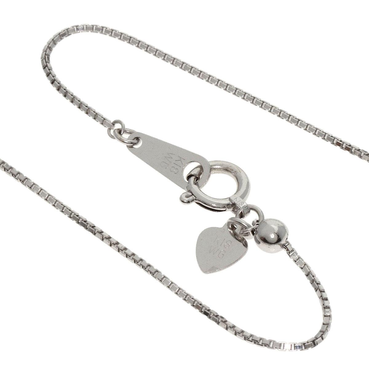 0.4ct Diamond Necklace K18 White Gold 5.9g　Ladies