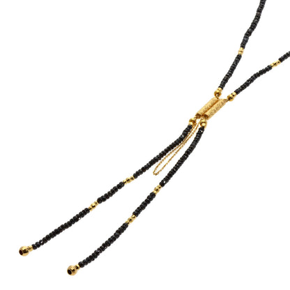 30ct Black Diamond Mirror Ball Necklace K18 Yellow Gold 10.3g　Ladies