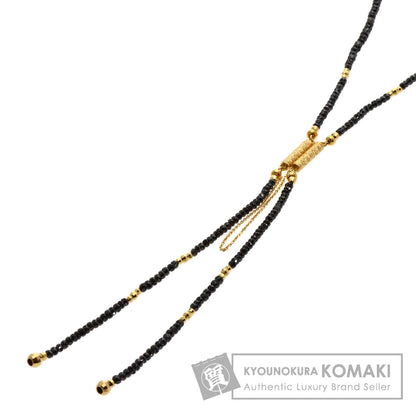 30ct Black Diamond Mirror Ball Necklace K18 Yellow Gold 10.3g　Ladies