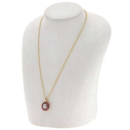 2.38ct Ruby Diamond Necklace K18 Yellow Gold 8.7g　Ladies