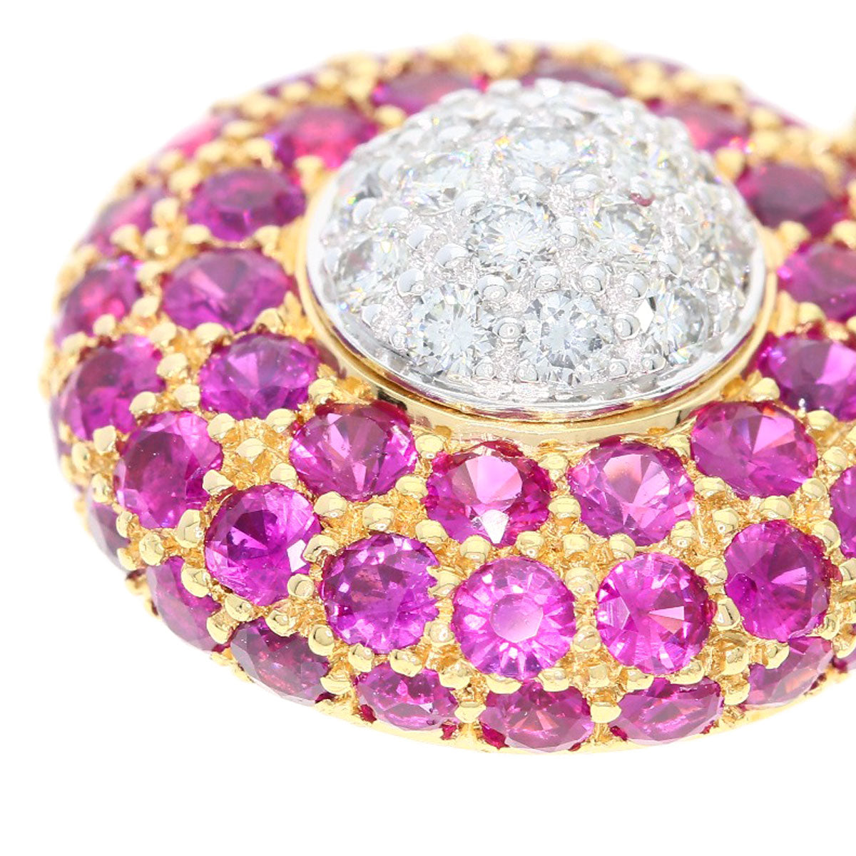 2.38ct Ruby Diamond Necklace K18 Yellow Gold 8.7g　Ladies