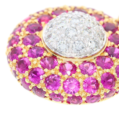 2.38ct Ruby Diamond Necklace K18 Yellow Gold 8.7g　Ladies