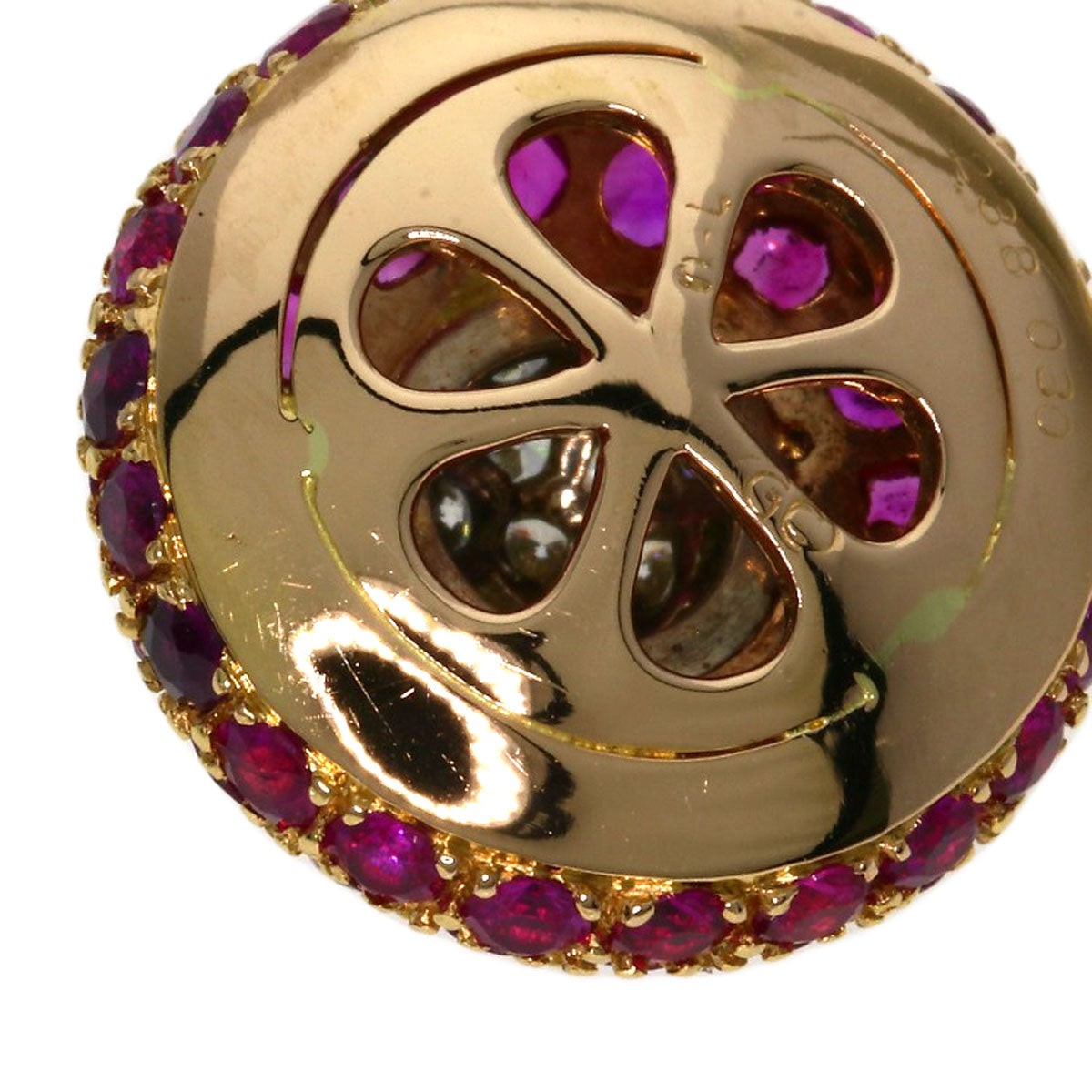 2.38ct Ruby Diamond Necklace K18 Yellow Gold 8.7g　Ladies