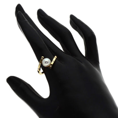 タサキ ア ファイン バランス パール ダイヤモンド 真珠 リング・指輪 K18イエローゴールド レディース 【中古】【TASAKI】