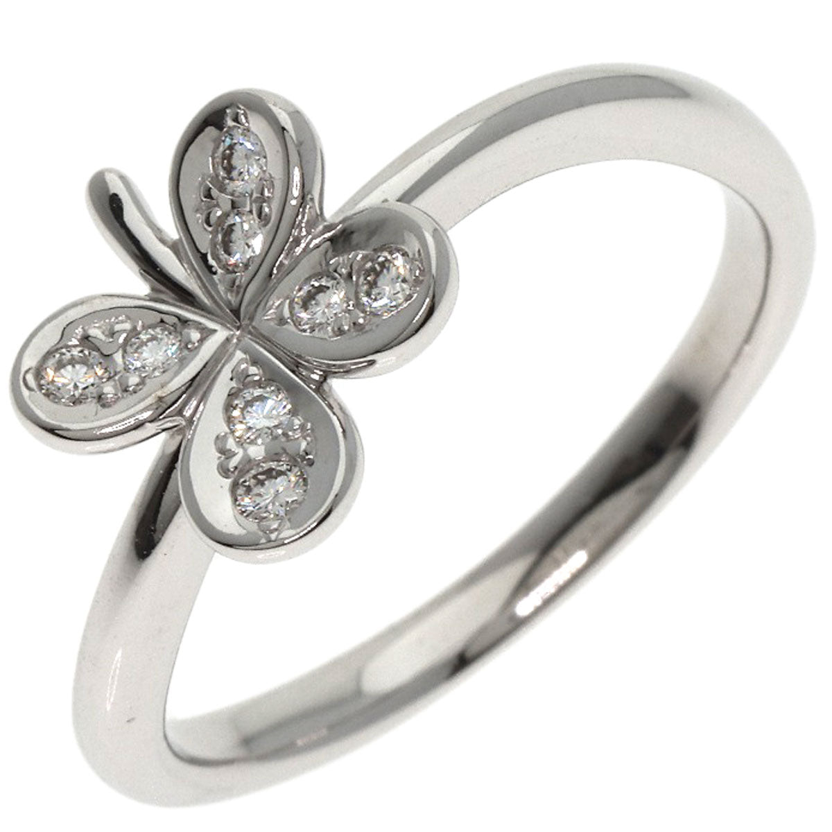 TASAKI Clover Diamond Ring K18 White Gold Ladies [Used]