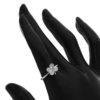 TASAKI Clover Diamond Ring K18 White Gold Ladies [Used]