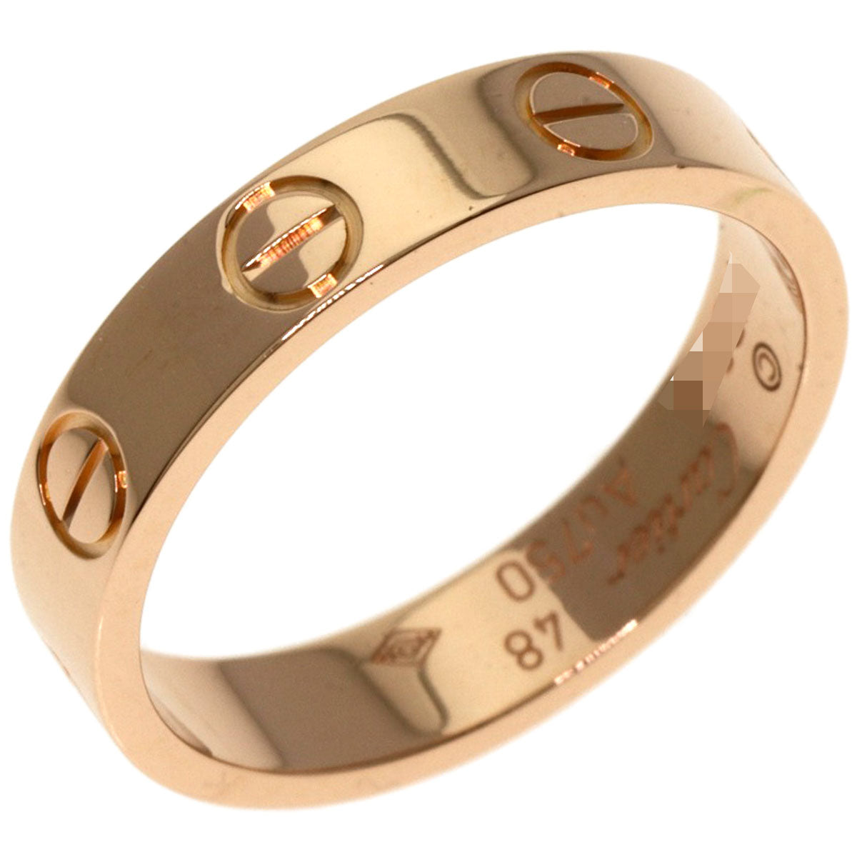 CARTIER Mini love ring # 48 Ring K18 Pink Gold Ladies [Used]