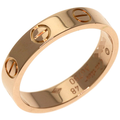CARTIER Mini love ring # 48 Ring K18 Pink Gold Ladies [Used]