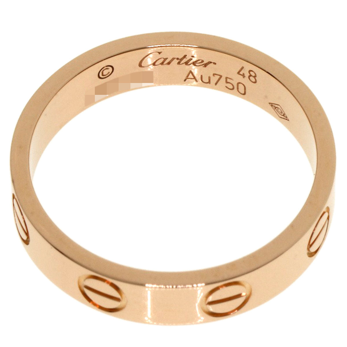CARTIER Mini love ring # 48 Ring K18 Pink Gold Ladies [Used]