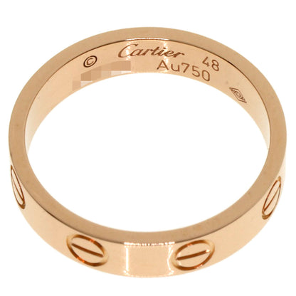 CARTIER Mini love ring # 48 Ring K18 Pink Gold Ladies [Used]