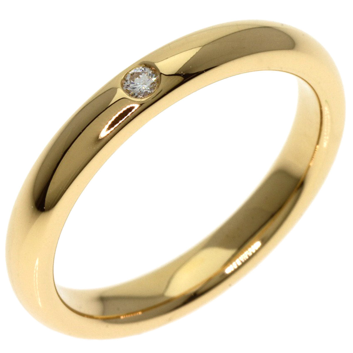 TIFFANY&Co. Stacking band 1P Diamond Ring K18 Yellow Gold Ladies [Used]