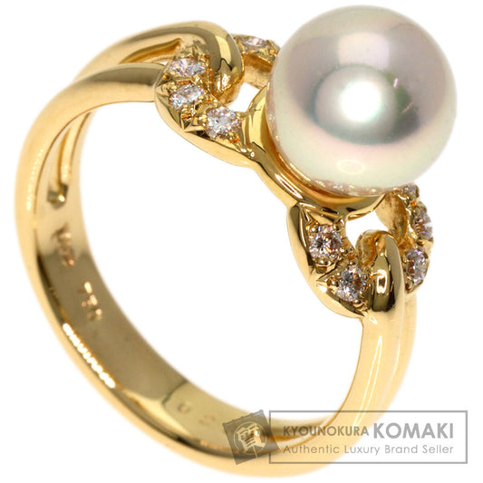 Dior Pearl Pearl Diamond Ring K18 Yellow Gold Ladies [Used]