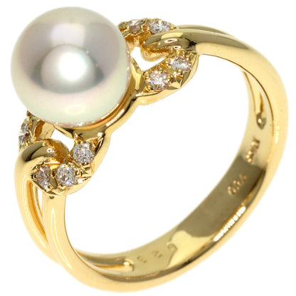 Dior Pearl Pearl Diamond Ring K18 Yellow Gold Ladies [Used]
