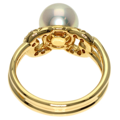 Dior Pearl Pearl Diamond Ring K18 Yellow Gold Ladies [Used]