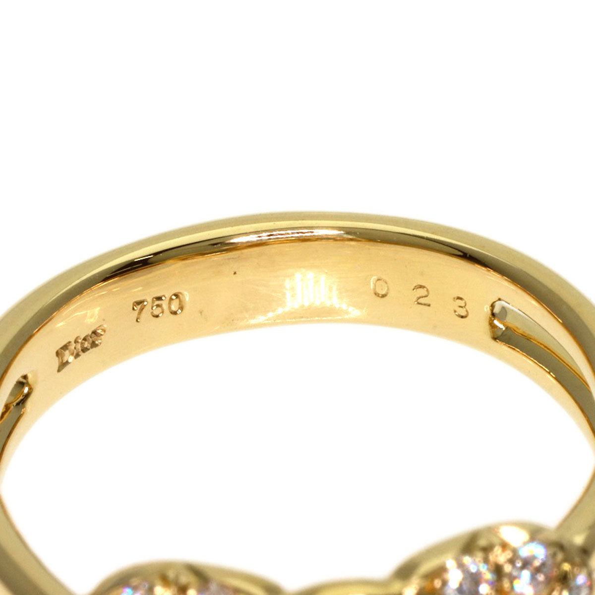 Dior Pearl Pearl Diamond Ring K18 Yellow Gold Ladies [Used]