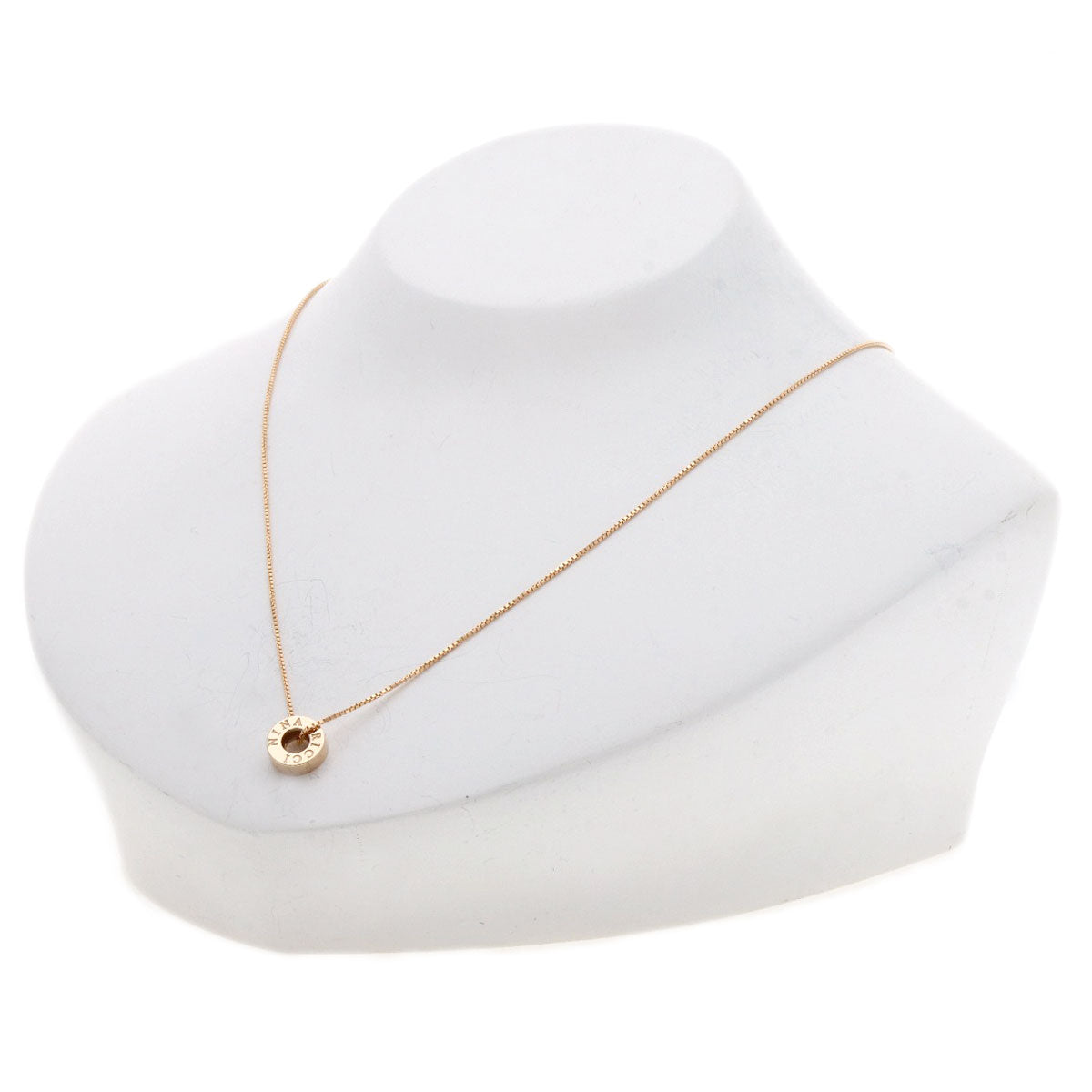 NINA RICCI Circle motif Necklace K18 Pink Gold Ladies [Used]