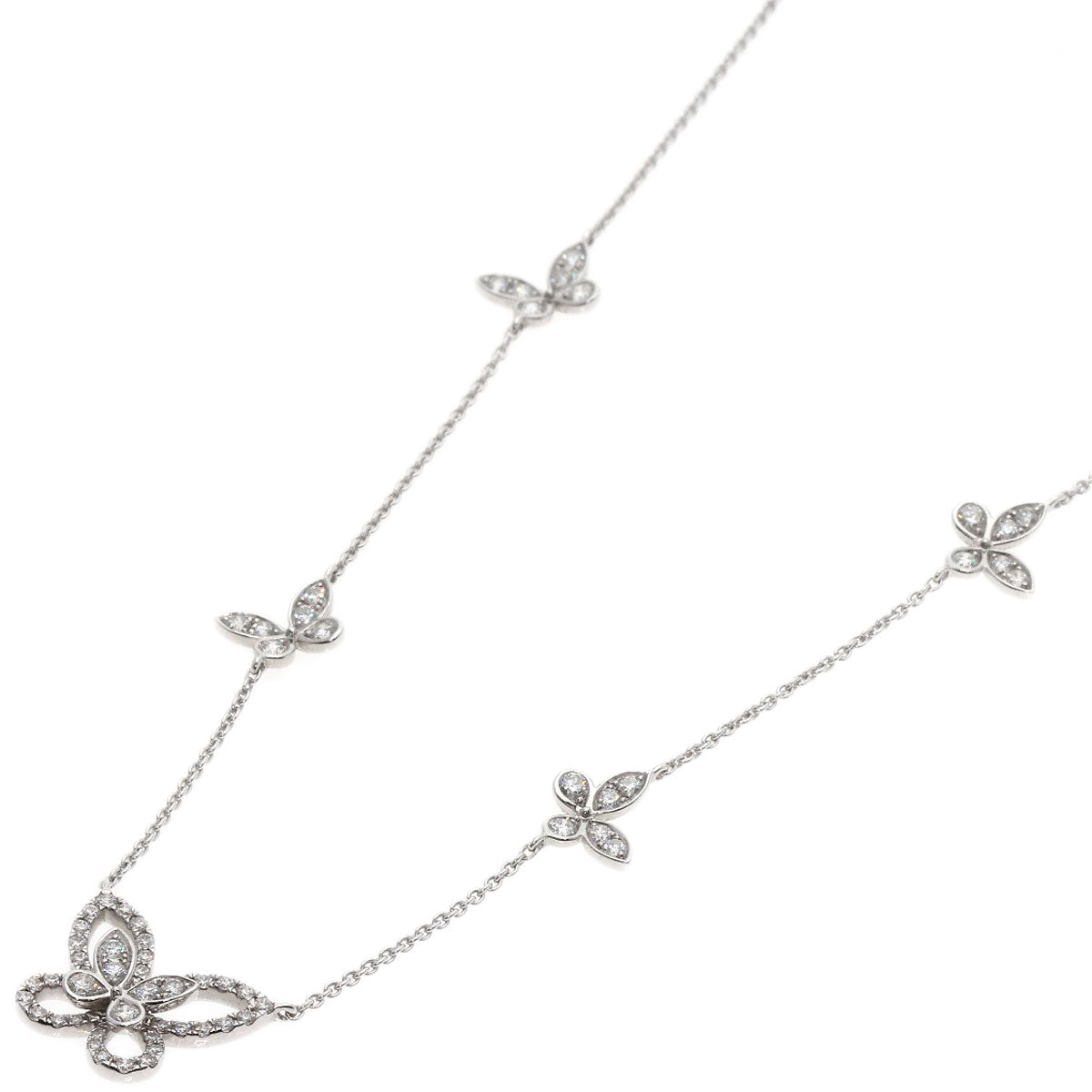 GRAFF Butterfly Diamond Necklace K18 White Gold Ladies [Used]