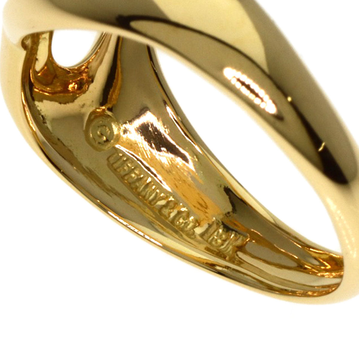 TIFFANY&Co.   Open heart Ring  K18 Yellow Gold Ladies [Used]