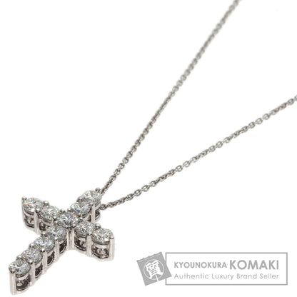 GRAFF   Round Diamond Cross Small Necklace  K18 White Gold Ladies [Used]