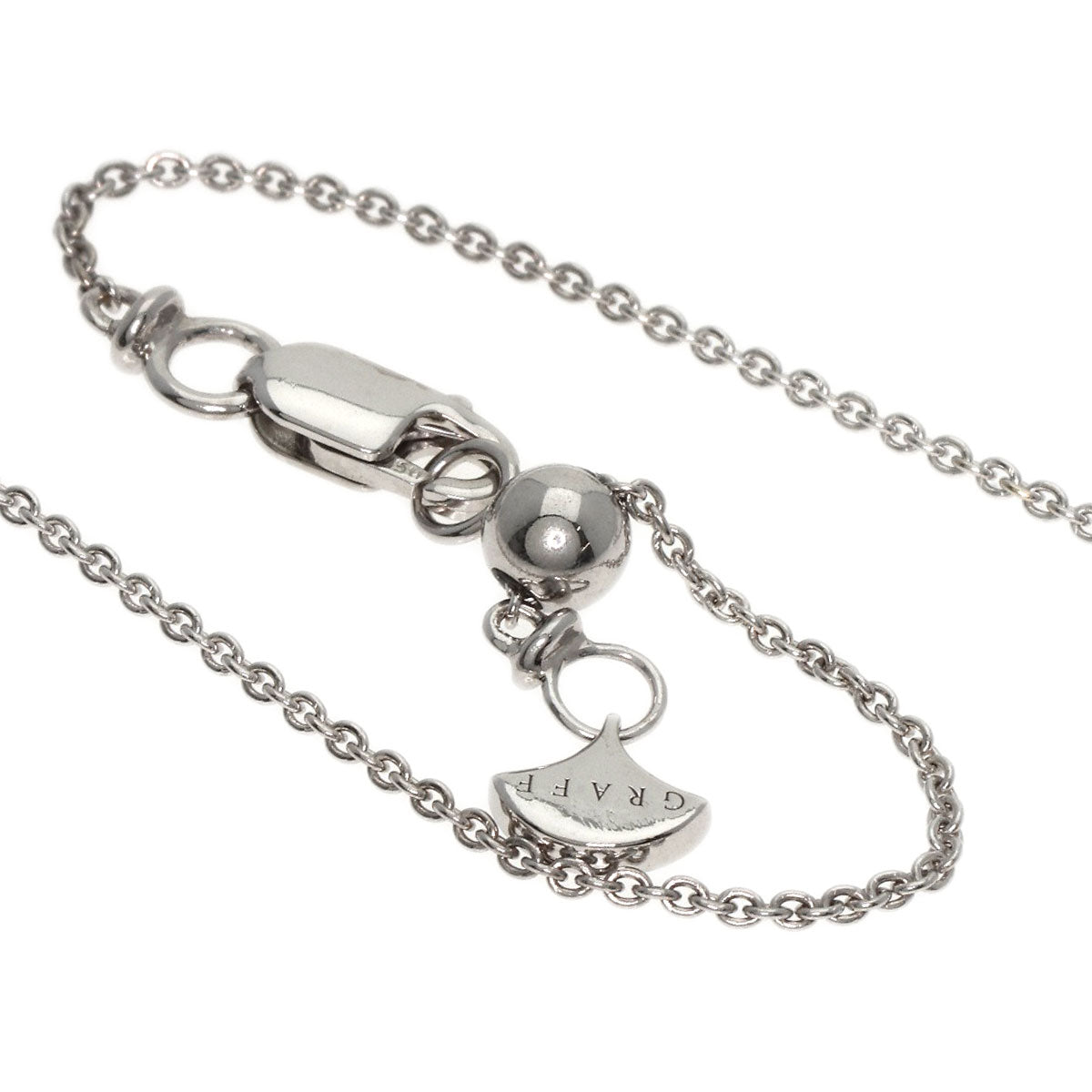 GRAFF   Round Diamond Cross Small Necklace  K18 White Gold Ladies [Used]