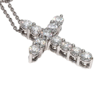 GRAFF   Round Diamond Cross Small Necklace  K18 White Gold Ladies [Used]