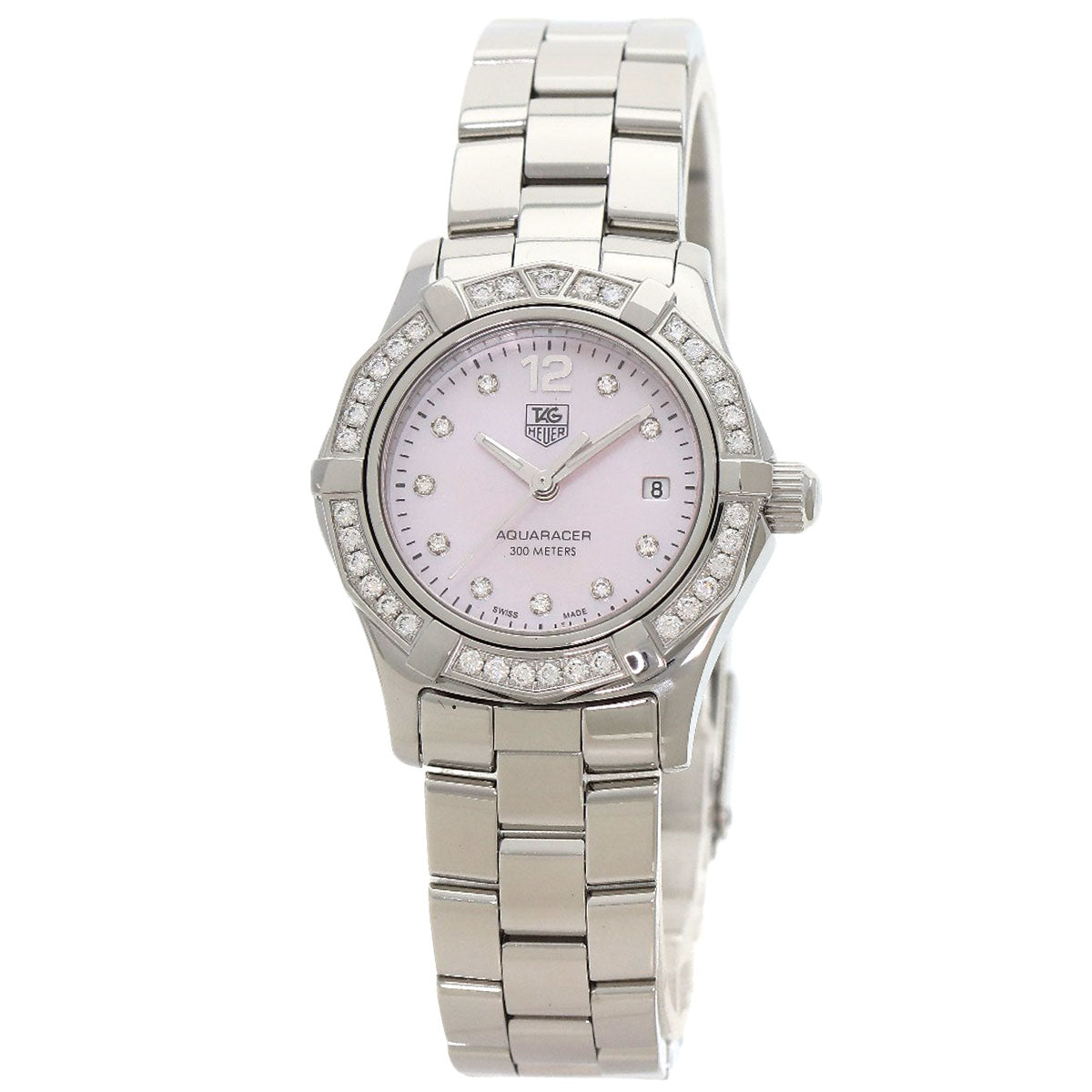 TAG HEUER Aquaracer Bezel 10P Diamond Watches WAF141B Stainless Steel/Stainless Steel Ladies