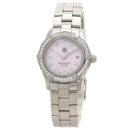 TAG HEUER Aquaracer Bezel 10P Diamond Watches WAF141B Stainless Steel/Stainless Steel Ladies