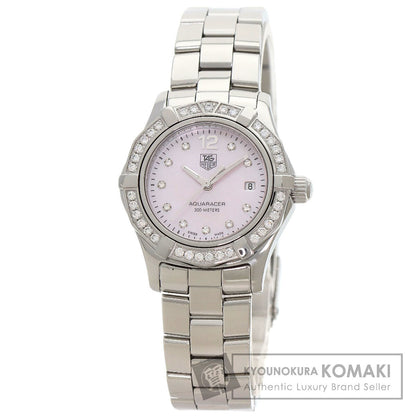 TAG HEUER Aquaracer Bezel 10P Diamond Watches WAF141B Stainless Steel/Stainless Steel Ladies