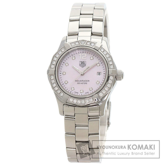 TAG HEUER Aquaracer Bezel 10P Diamond Watches WAF141B Stainless Steel/Stainless Steel Ladies