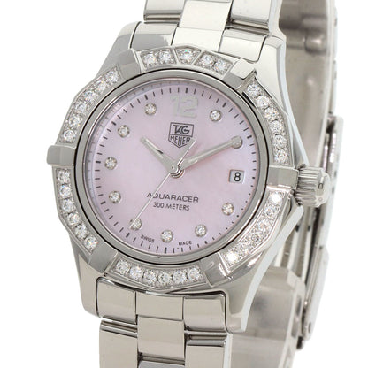 TAG HEUER Aquaracer Bezel 10P Diamond Watches WAF141B Stainless Steel/Stainless Steel Ladies