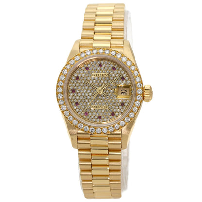 ROLEX Datejust Diamond Ruby Watches 69138 K18 Yellow Gold/18K Yellow Gold Ladies