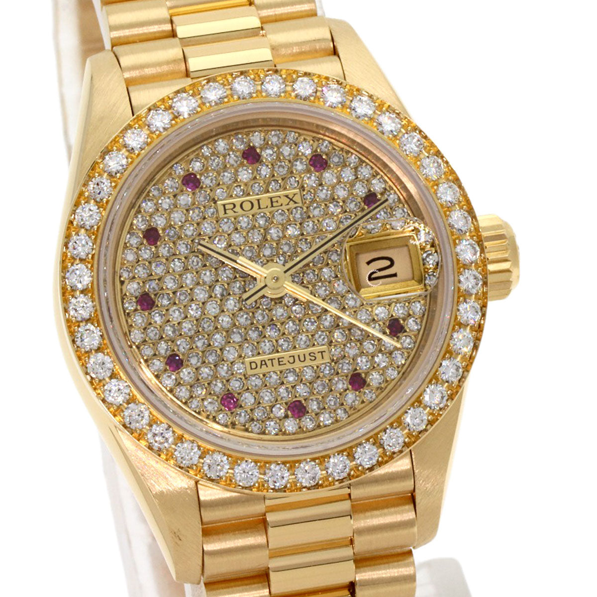ROLEX Datejust Diamond Ruby Watches 69138 K18 Yellow Gold/18K Yellow Gold Ladies