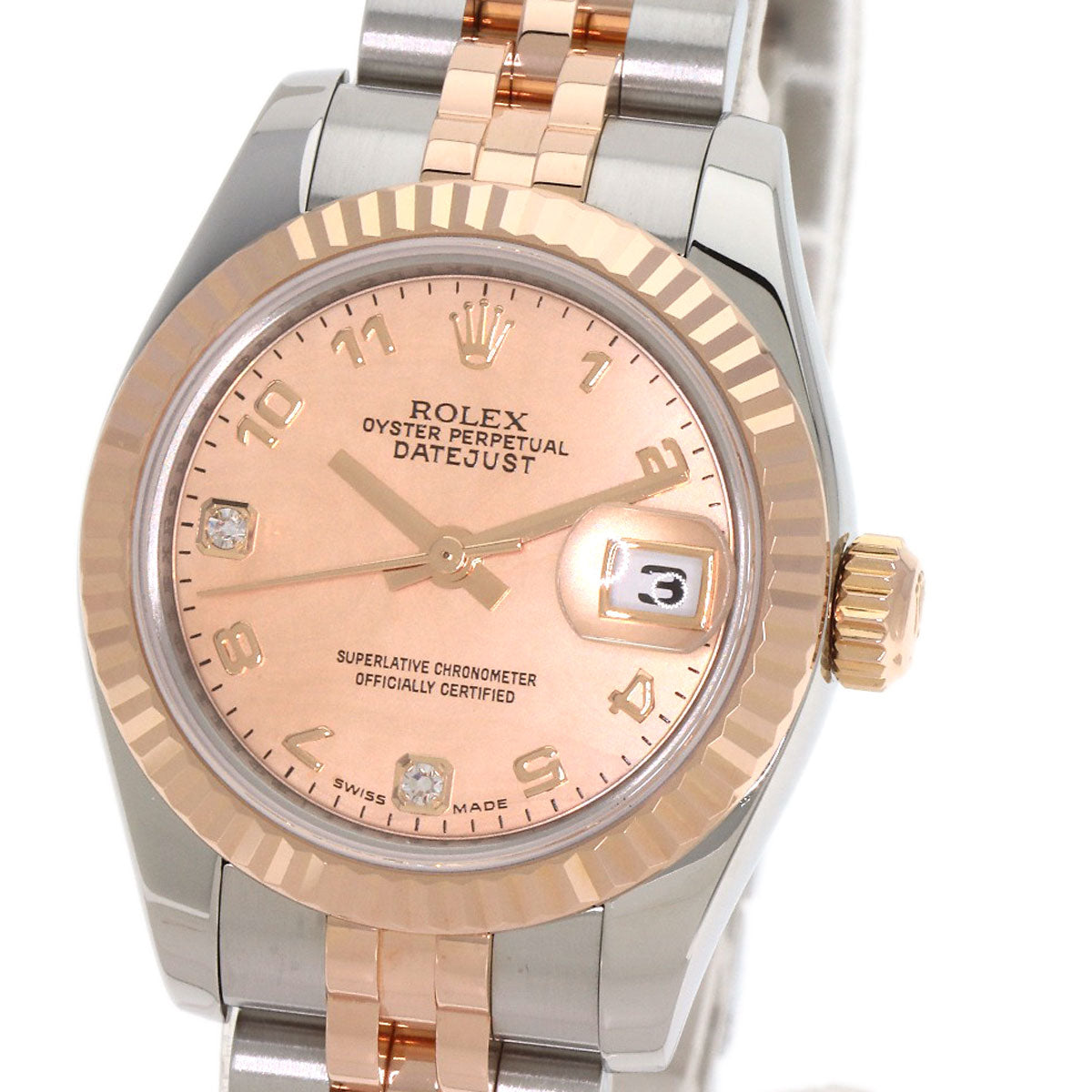 ROLEX Datejust 2P Diamond Gold Dust Watches 179171N2BR Stainless Steel/SSxK18PG Ladies