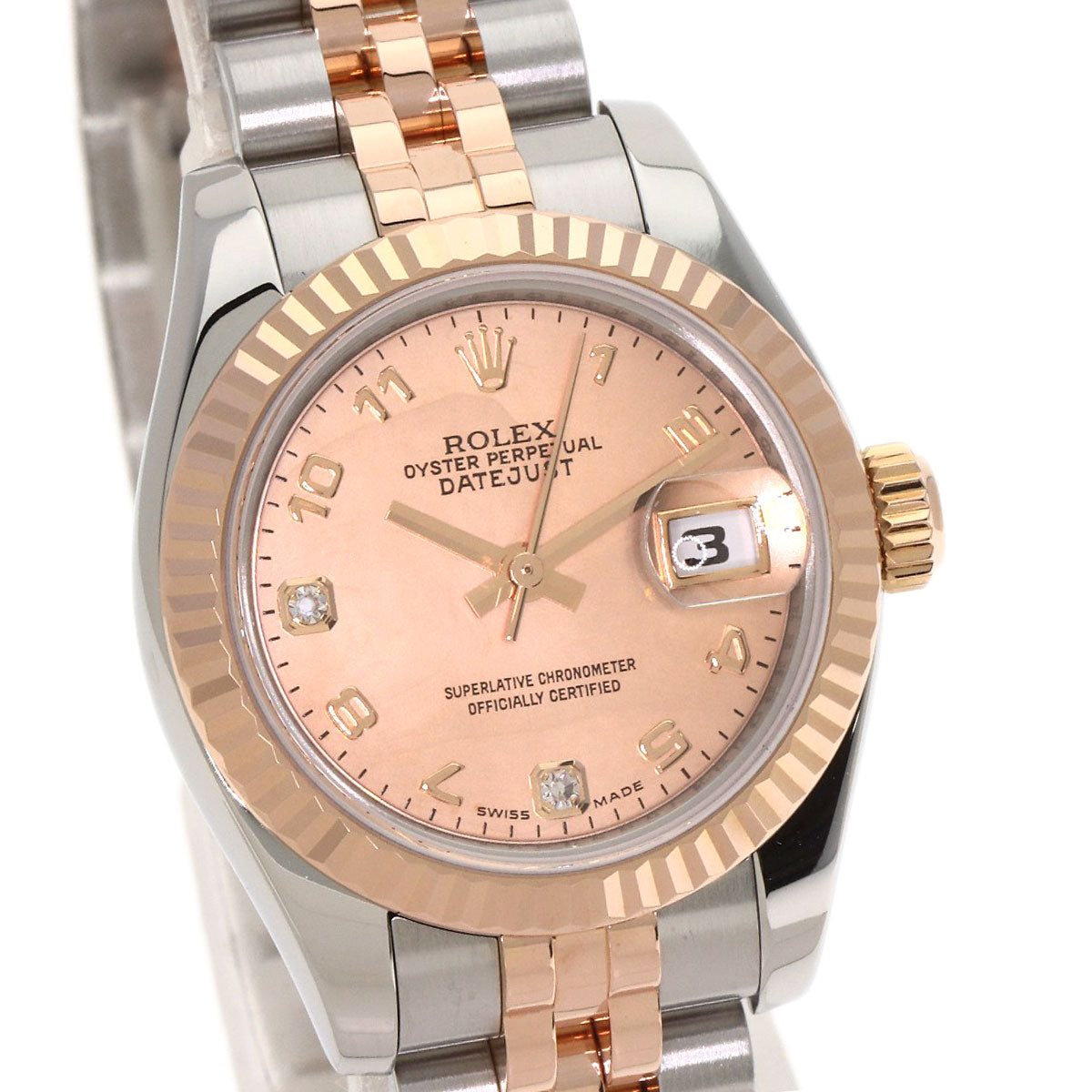 ROLEX Datejust 2P Diamond Gold Dust Watches 179171N2BR Stainless Steel/SSxK18PG Ladies