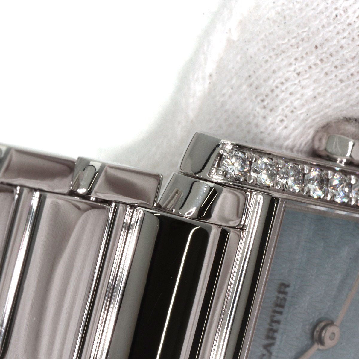 CARTIER Tank Francaise SM Diamond Watches WE1019S3 K18 White Gold/K18 White Gold Ladies