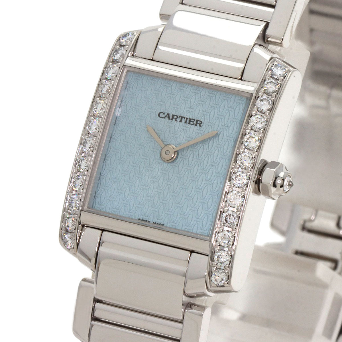 CARTIER Tank Francaise SM Diamond Watches WE1019S3 K18 White Gold/K18 White Gold Ladies
