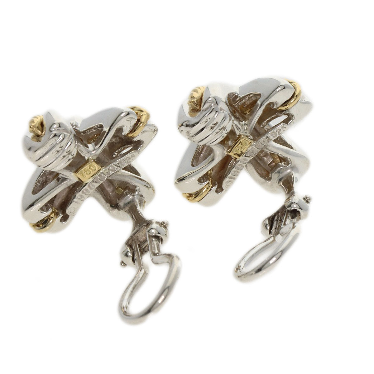 TIFFANY&Co. Signature cross Earring Silver 18K Yellow GoldLadies [Used]