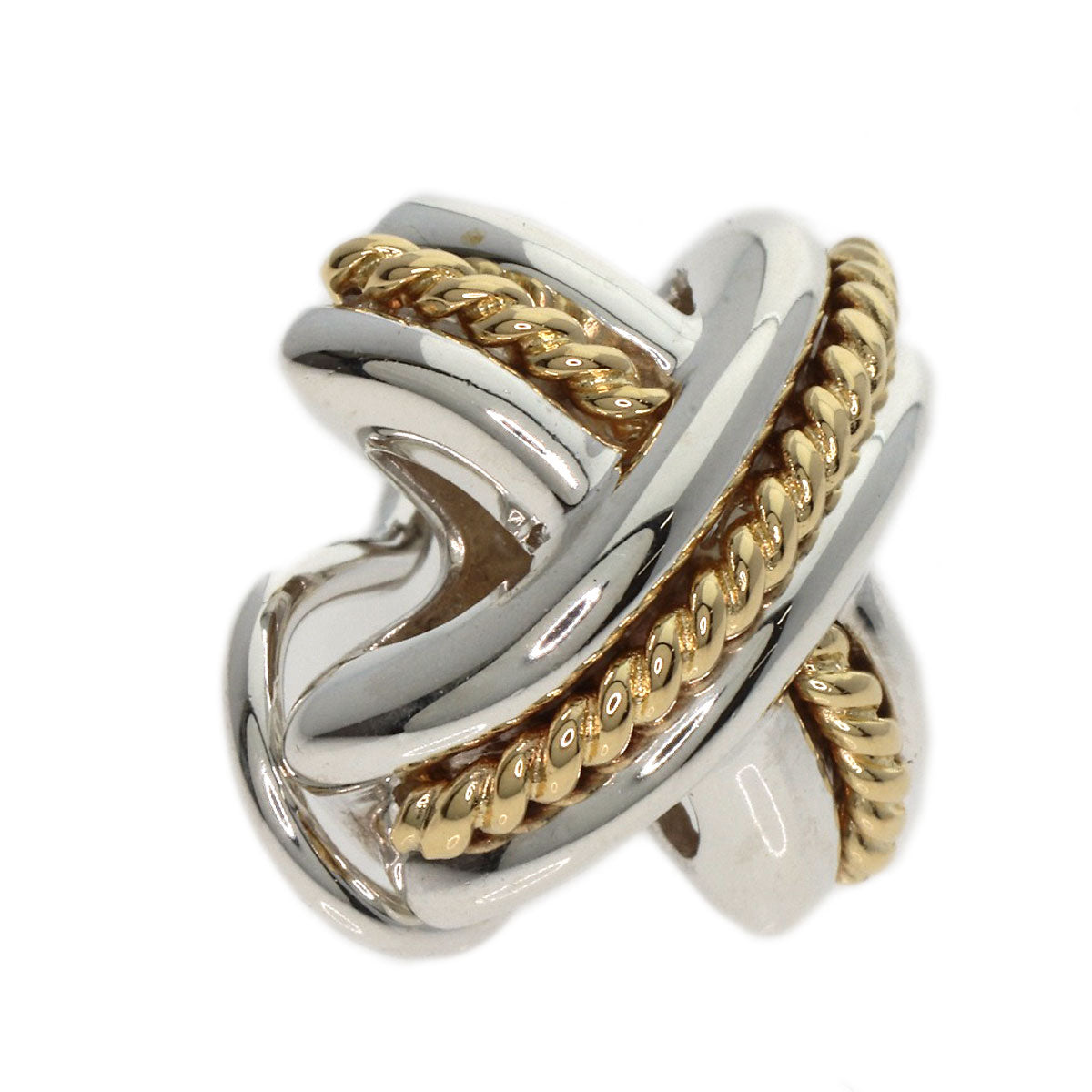 TIFFANY&Co. Signature cross Earring Silver 18K Yellow GoldLadies [Used]