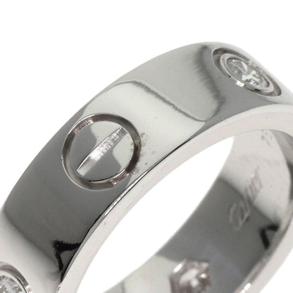 CARTIER love ring half diamond #50 Ring K18 White Gold Ladies [Used]