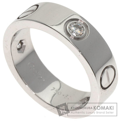 CARTIER love ring half diamond #50 Ring K18 White Gold Ladies [Used]