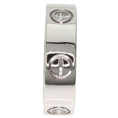 CARTIER love ring half diamond #50 Ring K18 White Gold Ladies [Used]