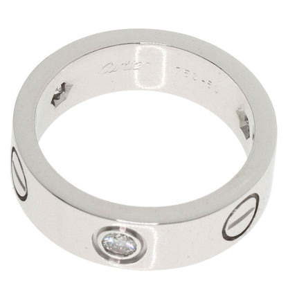 CARTIER love ring half diamond #50 Ring K18 White Gold Ladies [Used]