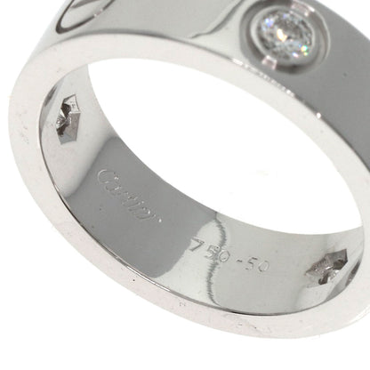 CARTIER love ring half diamond #50 Ring K18 White Gold Ladies [Used]