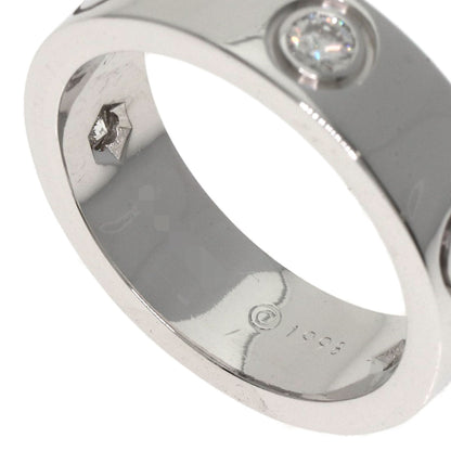 CARTIER love ring half diamond #50 Ring K18 White Gold Ladies [Used]
